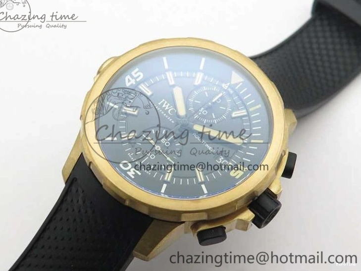 MIROTIME 0125 Aquatimer Chrono IW379503 Bronzo Case V6F 1:1 Best Edition Black Dial on Rubber Strap A Popular 7103